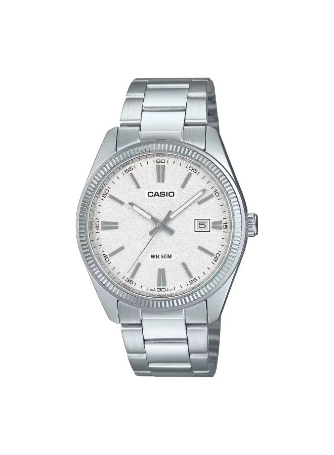 كاسيو ساعة يد رجالية من الستانلس ستيل بعقارب -- - . مم